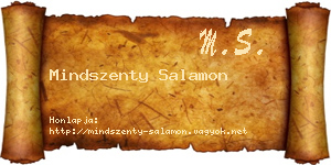 Mindszenty Salamon névjegykártya